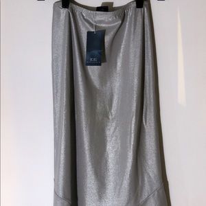 BCBG Silver Skirt XS NWT
